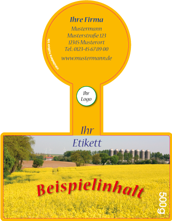 Individuell gestaltete • Honigetiketten • Banderolen • Formstanzungen